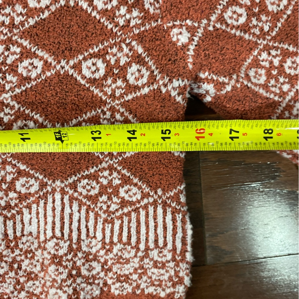 NWT New Free People Geo Floral Cropped Cardigan in Terracotta Large - Picture 9 of 11